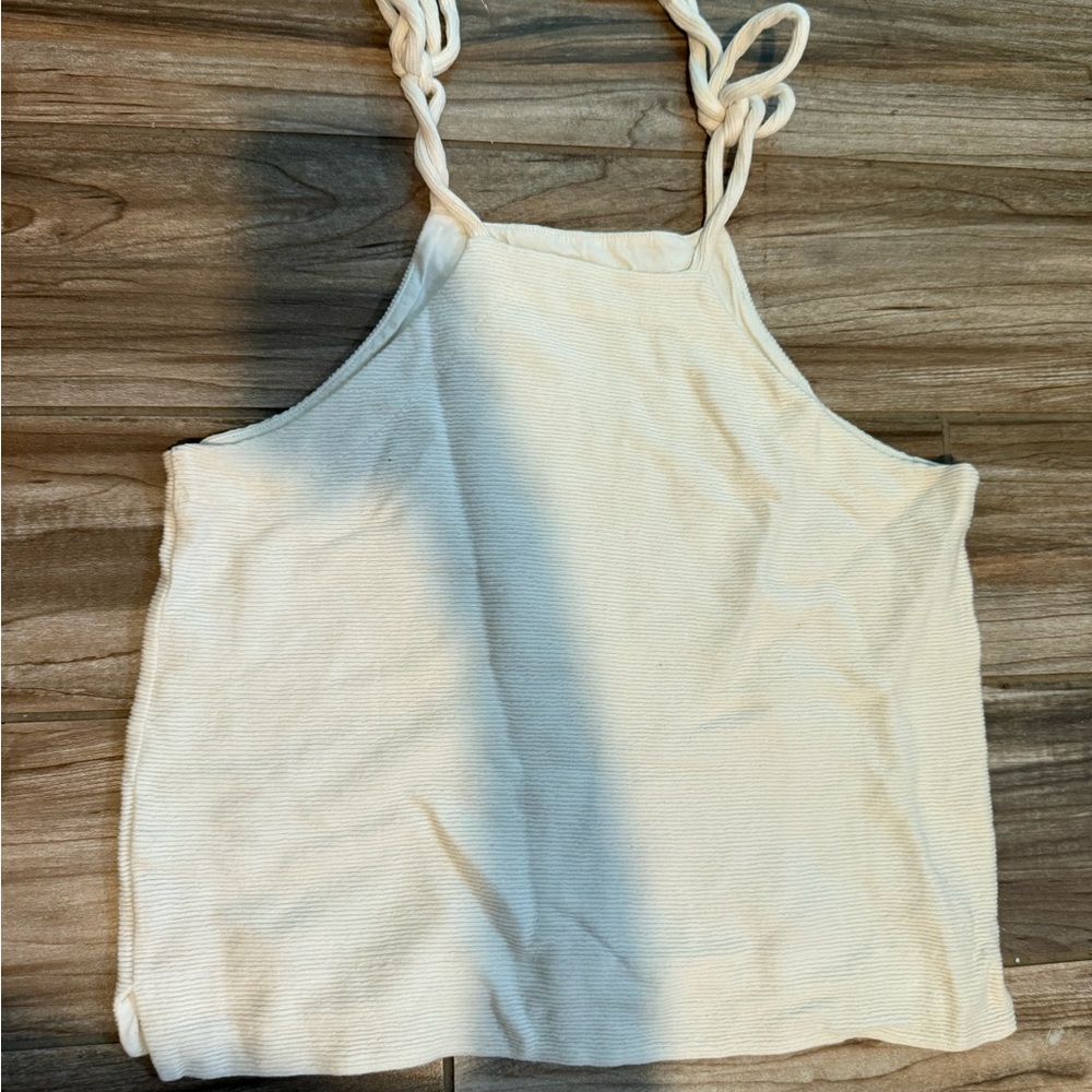 Madewell Women's Cream Knotted Strap Top
